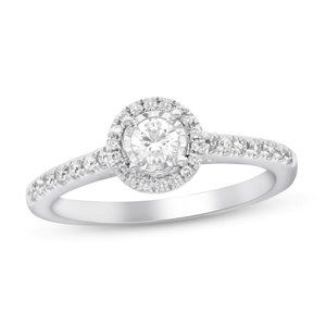 Diamond Engagement Ring 1/3 Ct Tw Round-Cut 10k W… - image 1